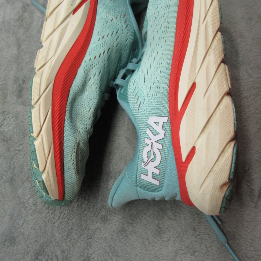 Hoka Running Shoes Women 9 B Aqua Clifton 8 Lightweight Comfort Lace-Up Athletic - Picture 7 of 16